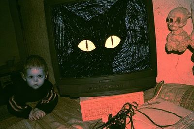 Creepy Cat Eyes Vintage Horror Poster. poster