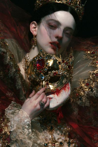 Gilded Queen Portrait Print. poster