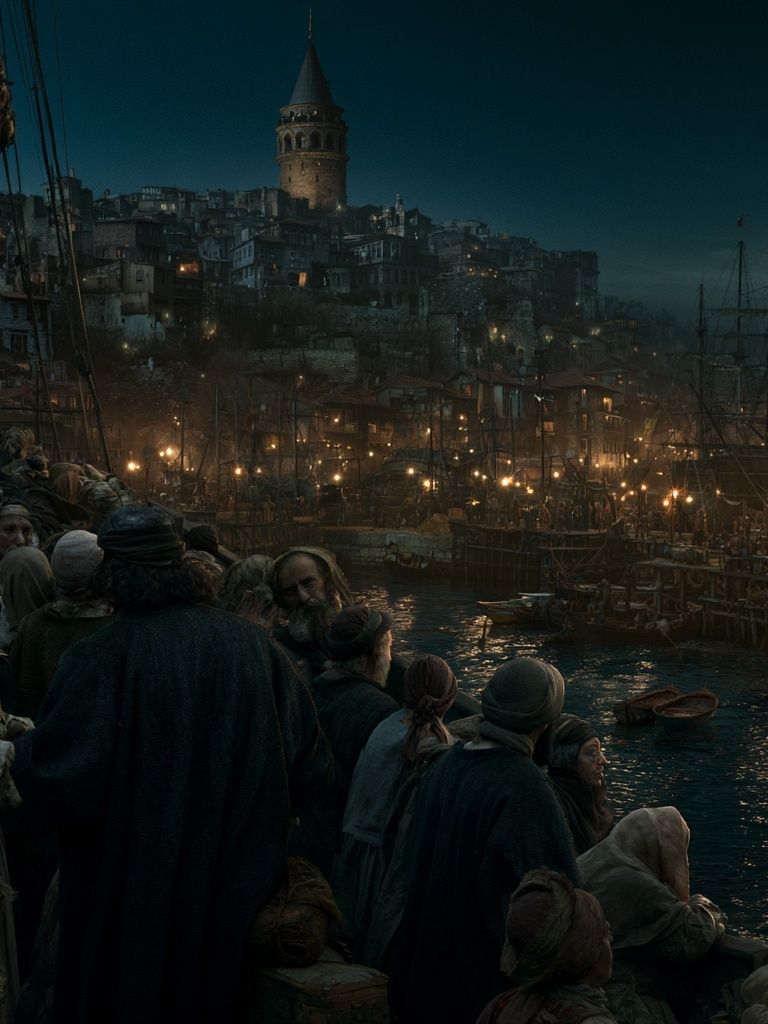 Harbor City at Dusk Poster. poster — fine-art art