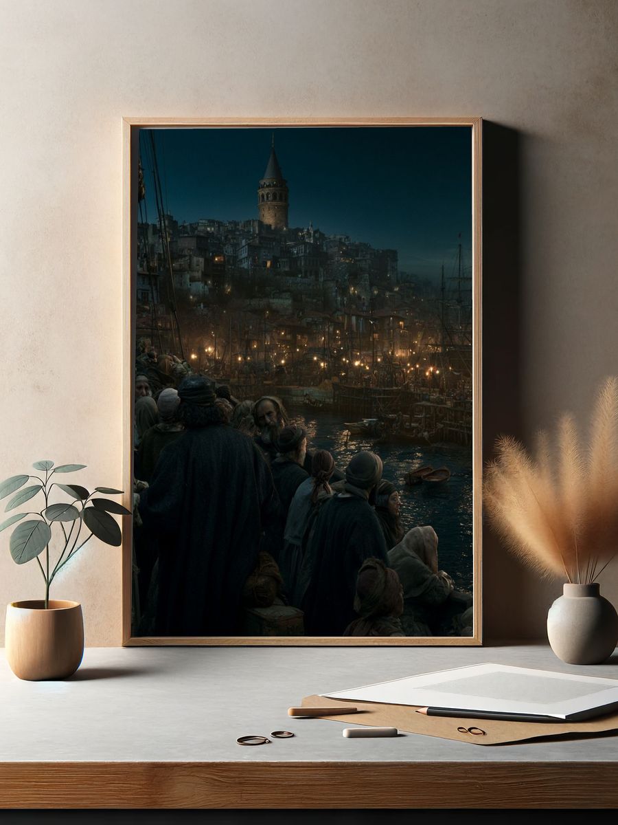 Harbor City at Dusk Poster. — room view 2