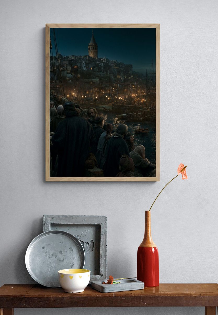 Harbor City at Dusk Poster. — room view 3