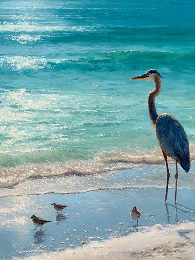 Heron at the Shore — Fine-Art Print. poster print