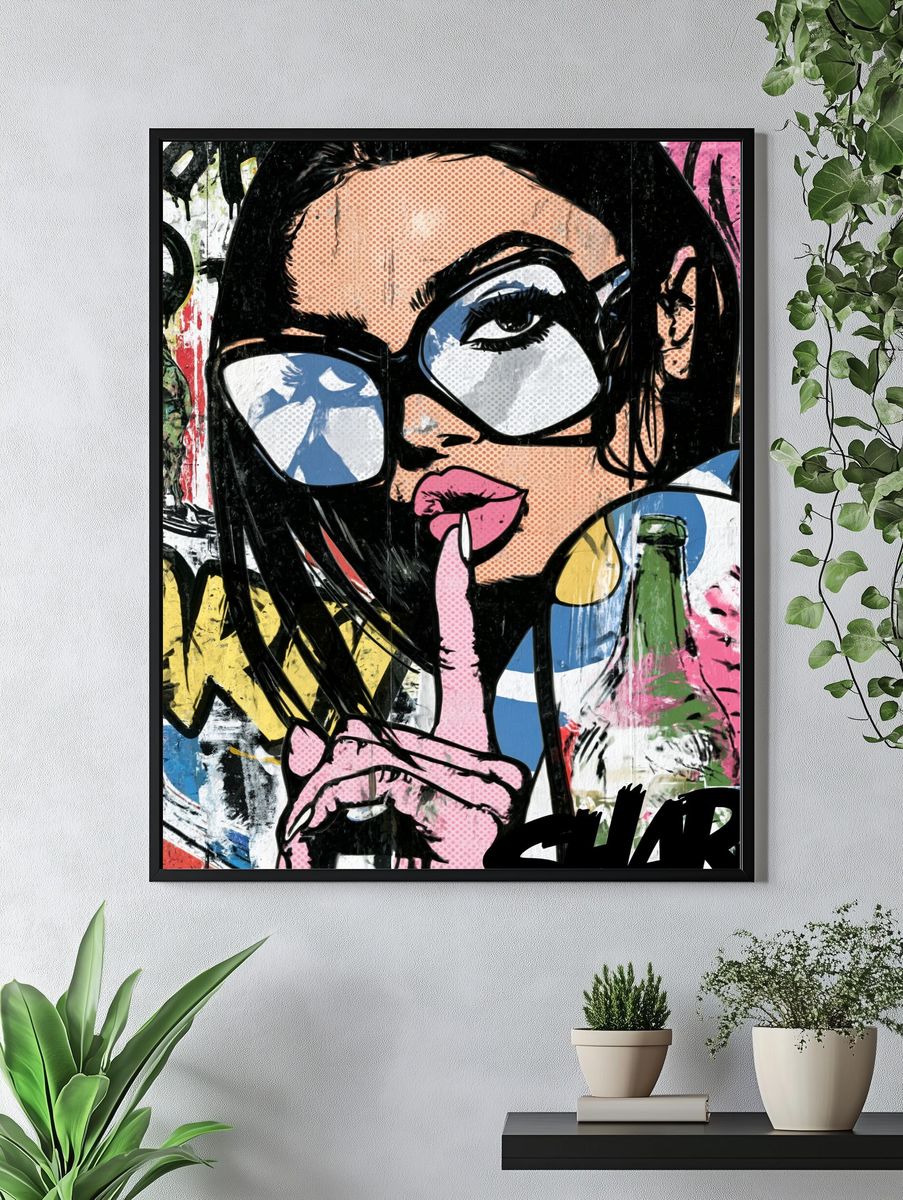 Pop Art Woman Graffiti Poster. — room view 4