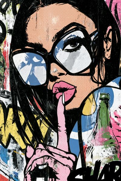 Pop Art Woman Graffiti Poster.