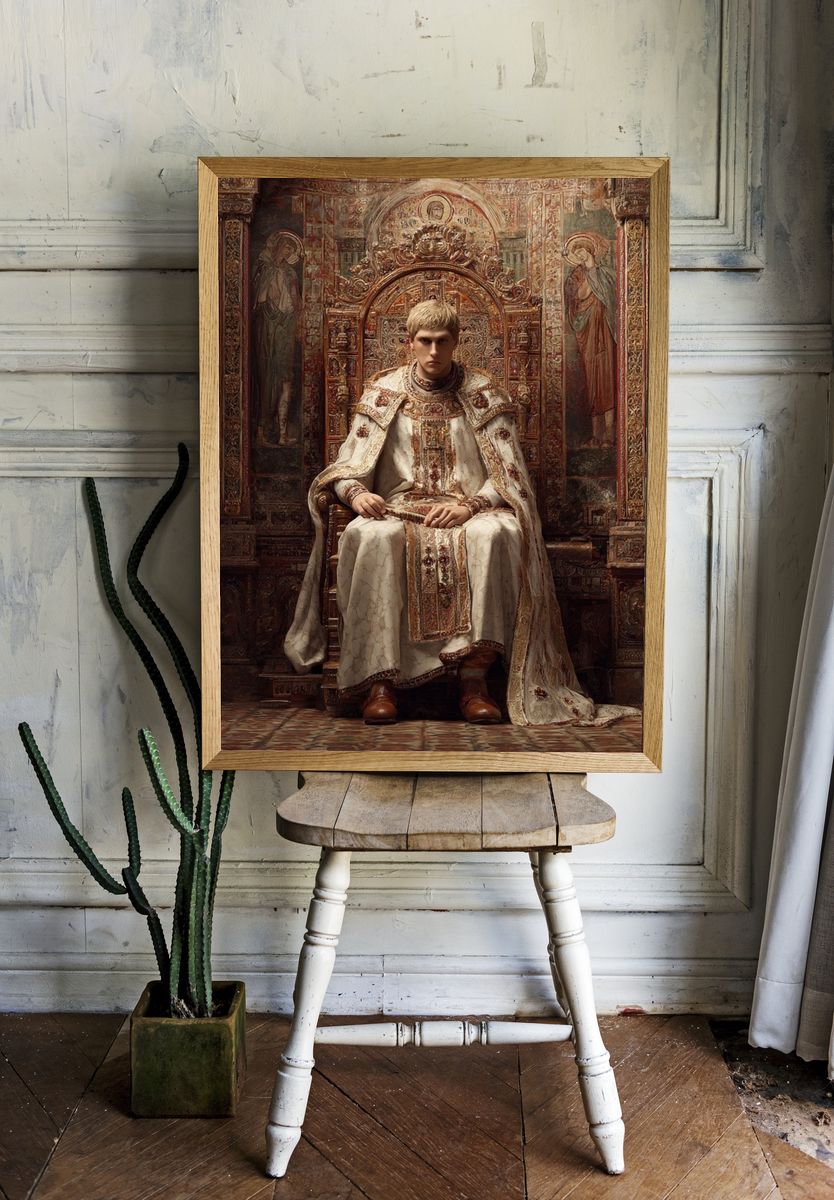 Ornate Throne Portrait Print. — room view 1