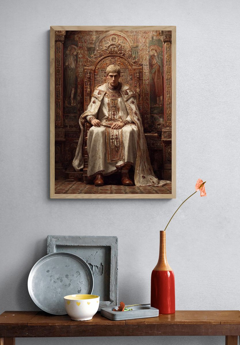 Ornate Throne Portrait Print. — room view 3