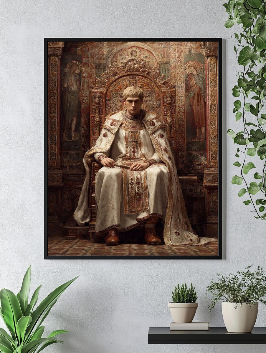 Ornate Throne Portrait Print. — room view 4
