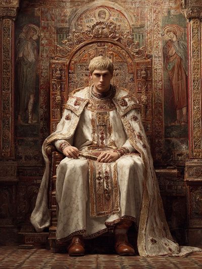 Ornate Throne Portrait Print. poster print