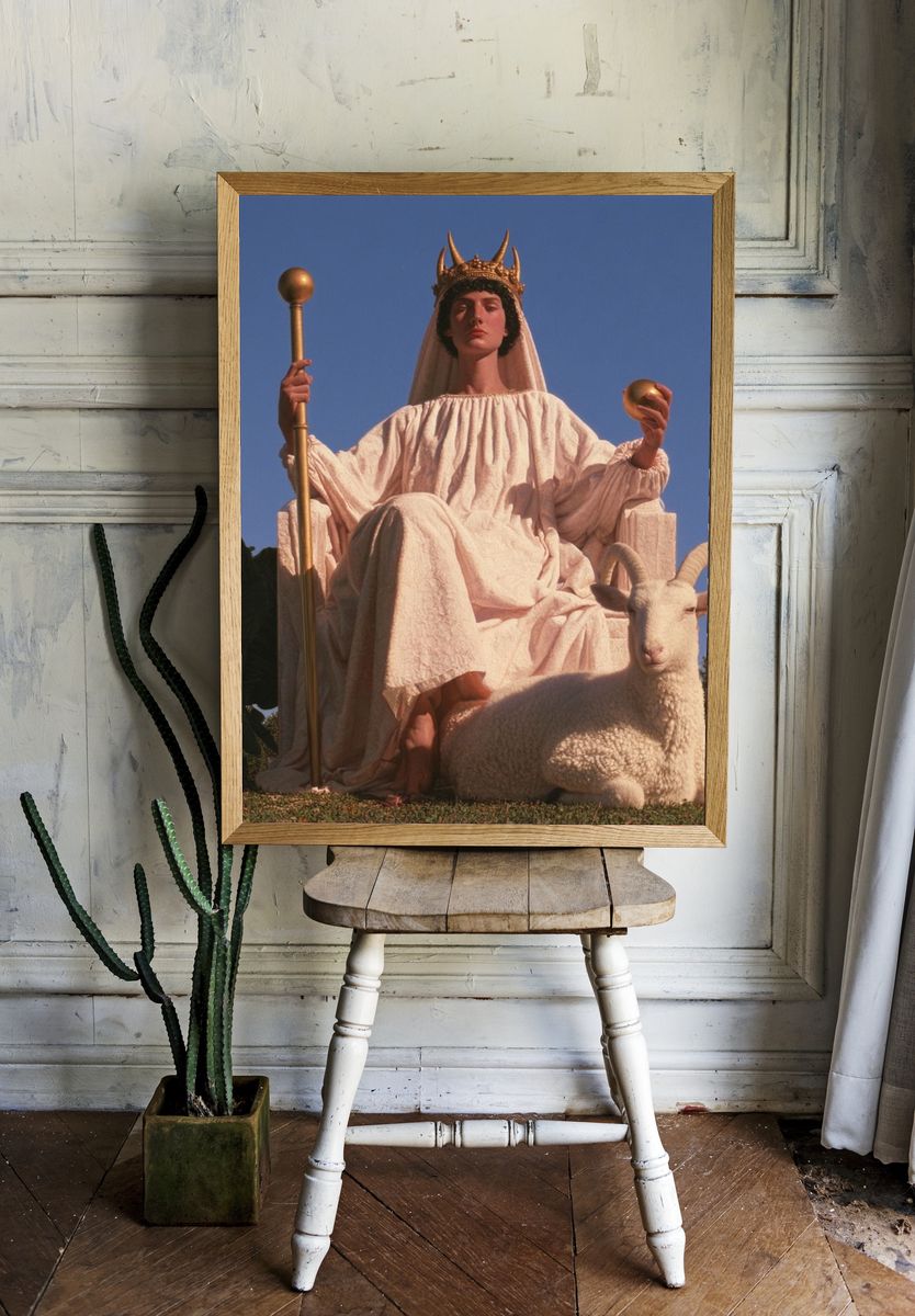 Mythic Queen with Ram Poster. room preview