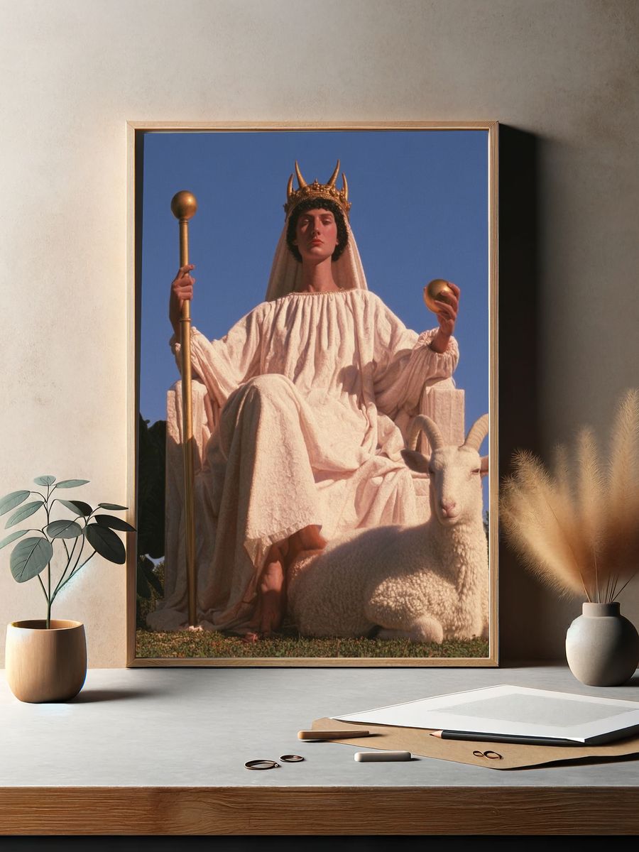 Mythic Queen with Ram Poster. — room view 2