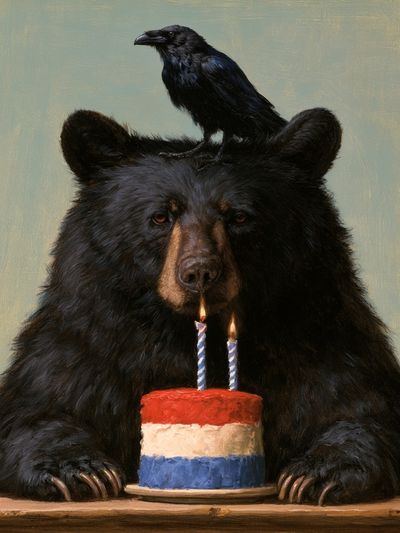 Bear Birthday Portrait Print.