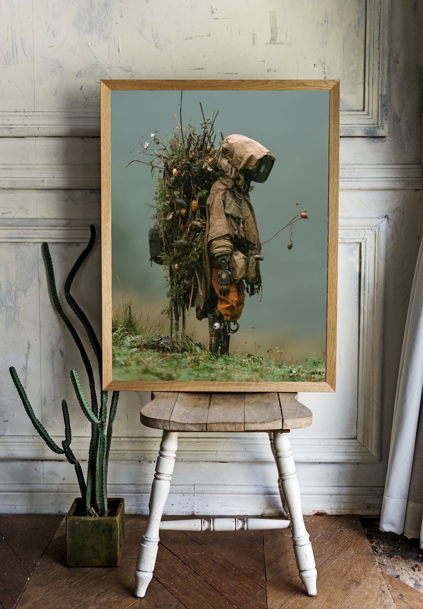 Forest Sentinel Surrealism Print. room preview