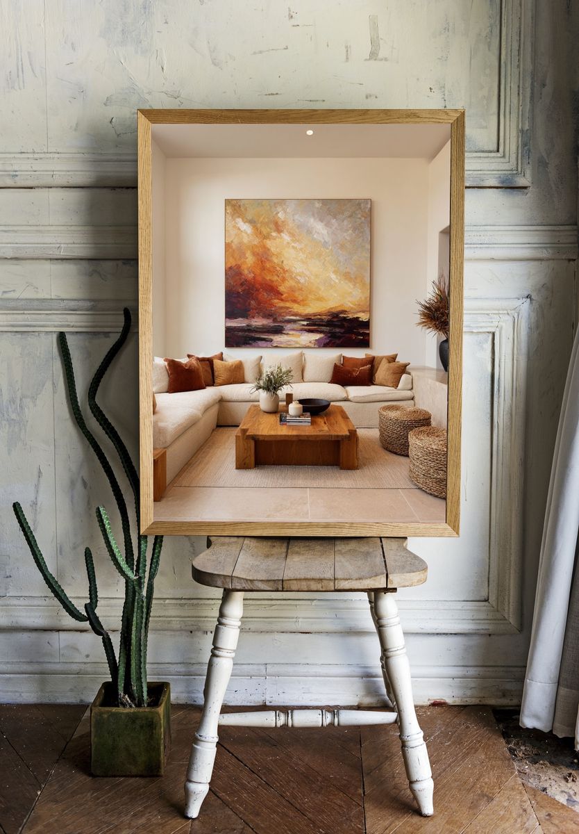 Sunlit Abstract Landscape Poster. — room view 1
