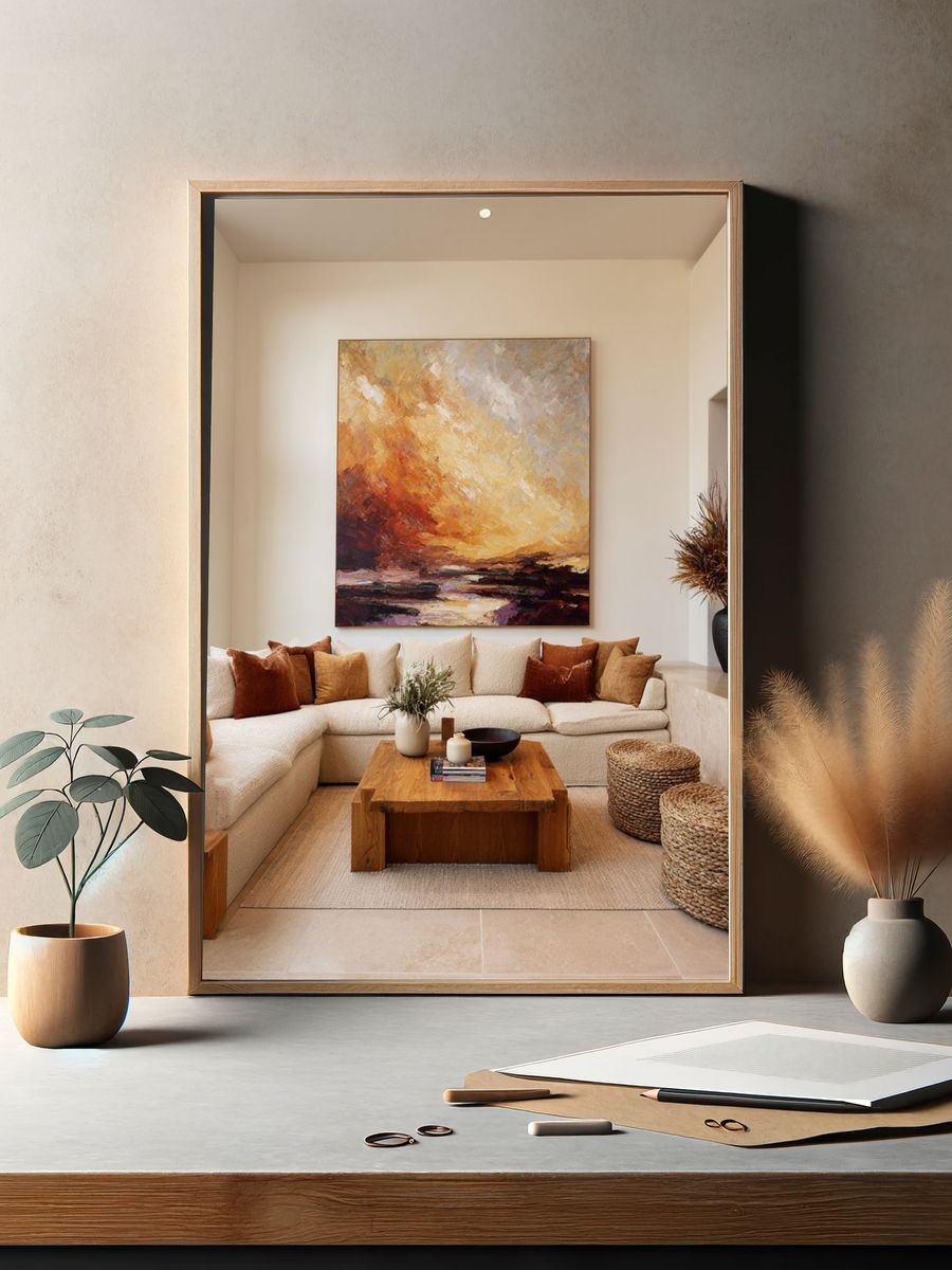 Sunlit Abstract Landscape Poster. — room view 2
