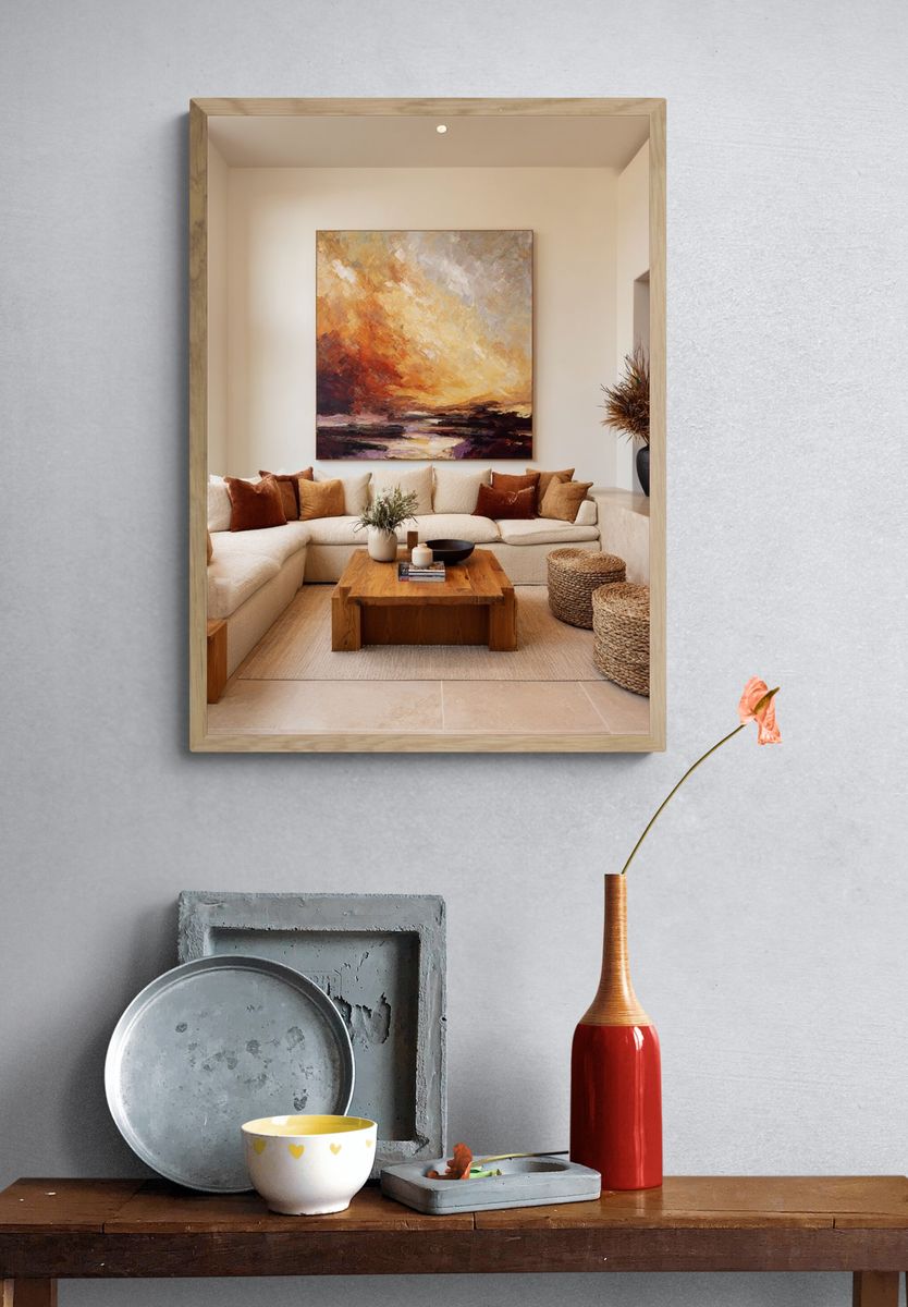 Sunlit Abstract Landscape Poster. — room view 3