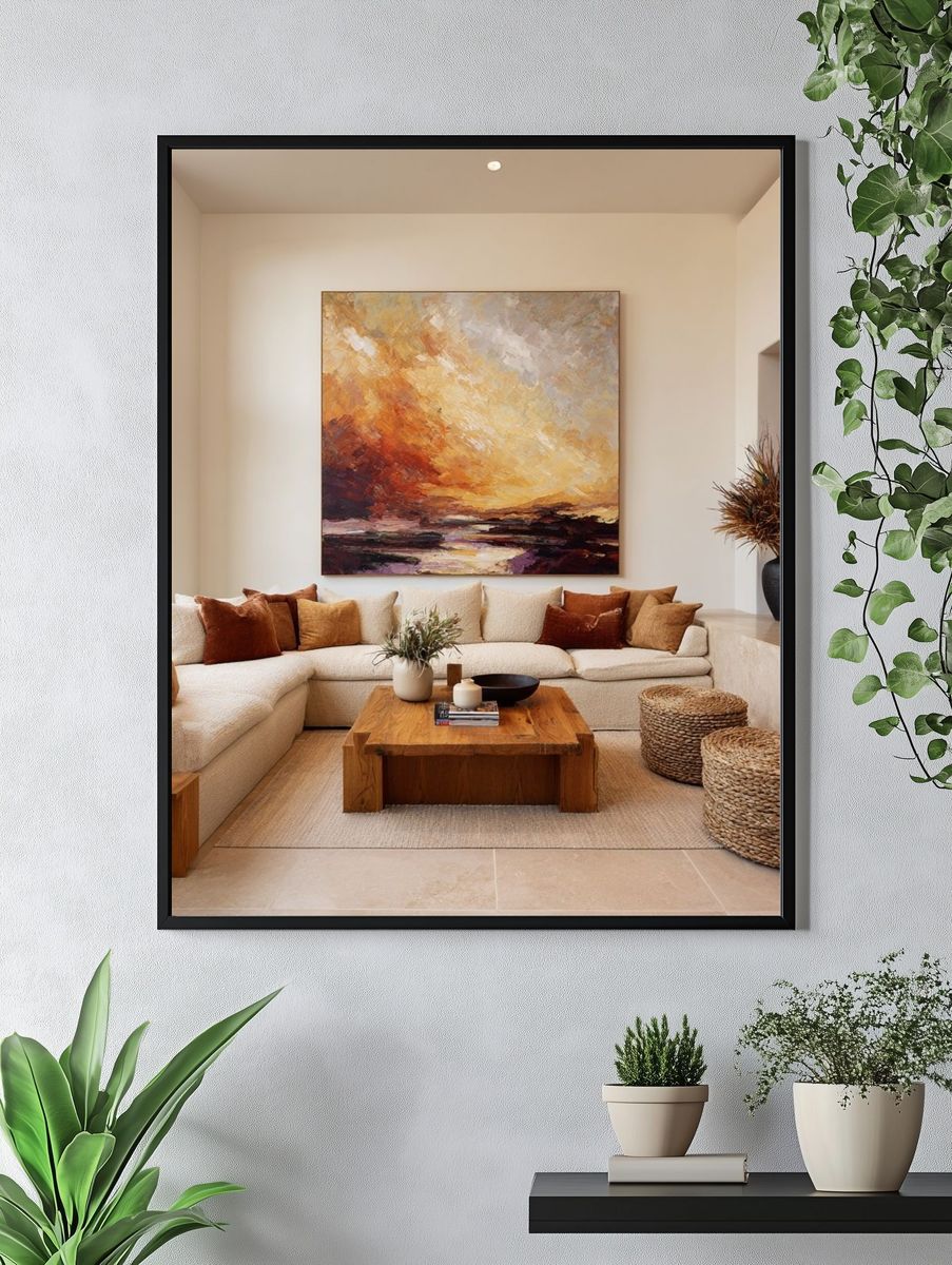 Sunlit Abstract Landscape Poster. — room view 4
