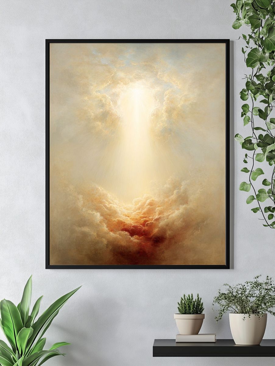 Celestial Light Clouds Poster. — room view 4