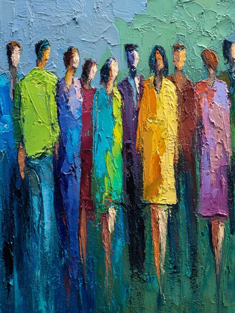Colorful Crowd Abstract Poster. poster — fine-art art
