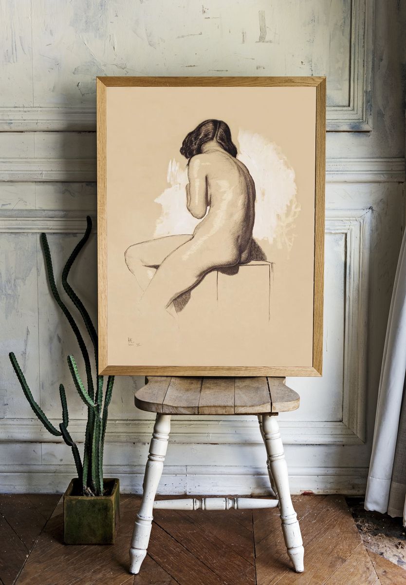 Naked woman posing sexually showing. — room view 1