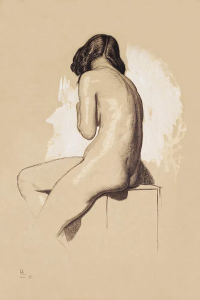 Naked woman posing sexually showing.
