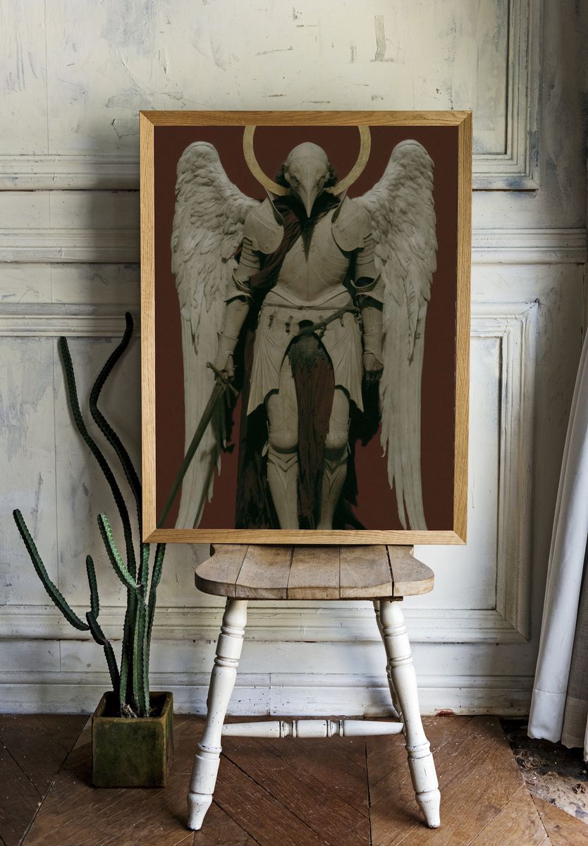 Winged Warrior Angel Poster. room preview