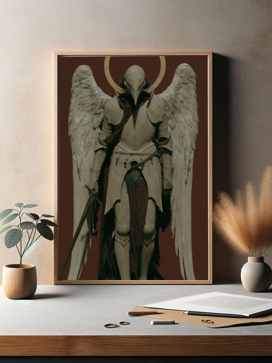 Winged Warrior Angel Poster. — room view 2