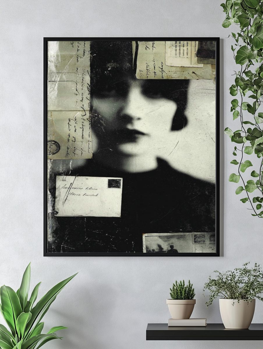 Surreal Portrait Collage Print. — room view 4