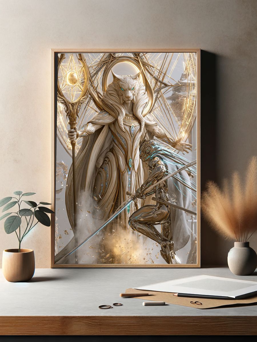 Celestial Lion Guardian Fantasy Print. — room view 2