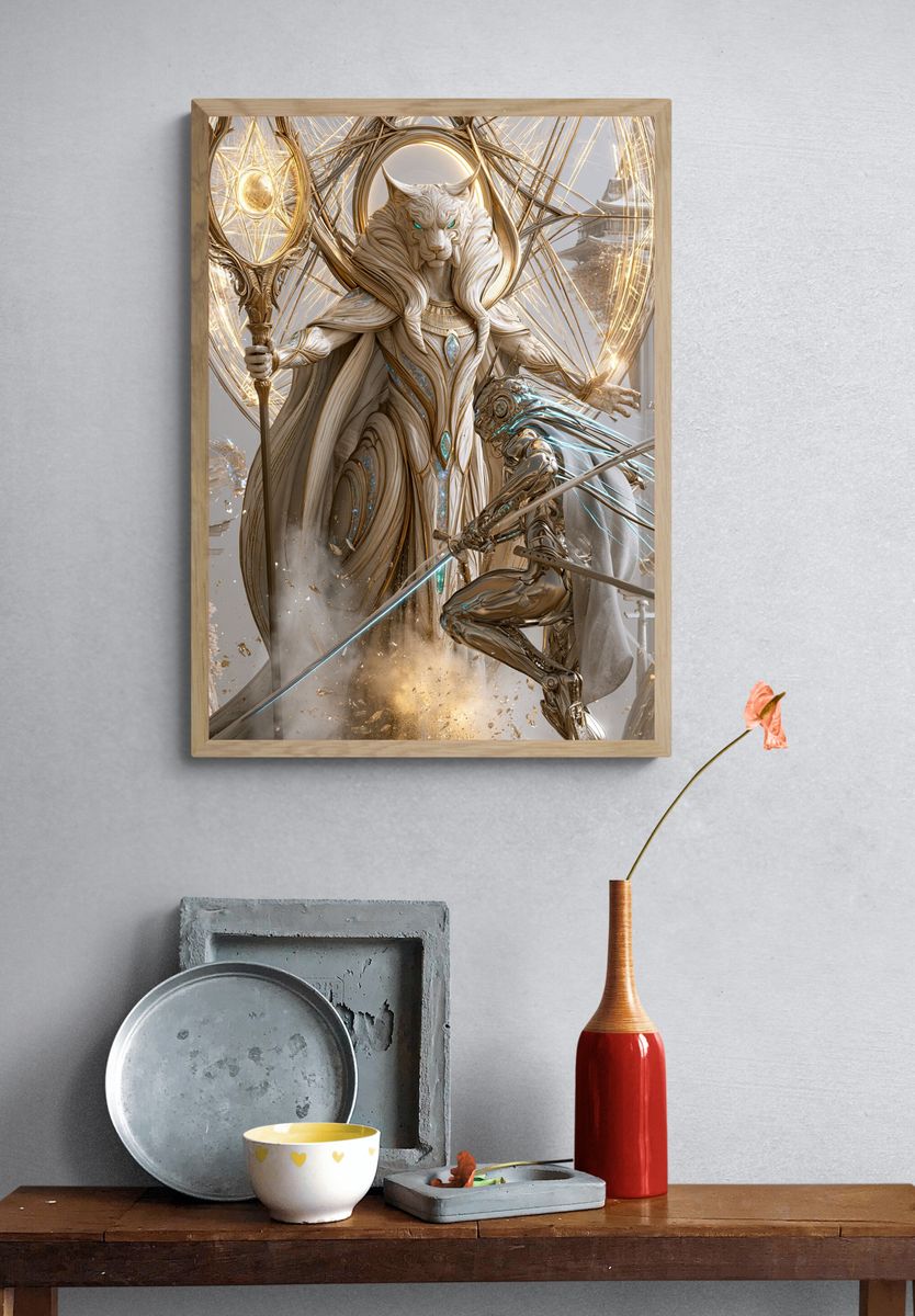 Celestial Lion Guardian Fantasy Print. — room view 3