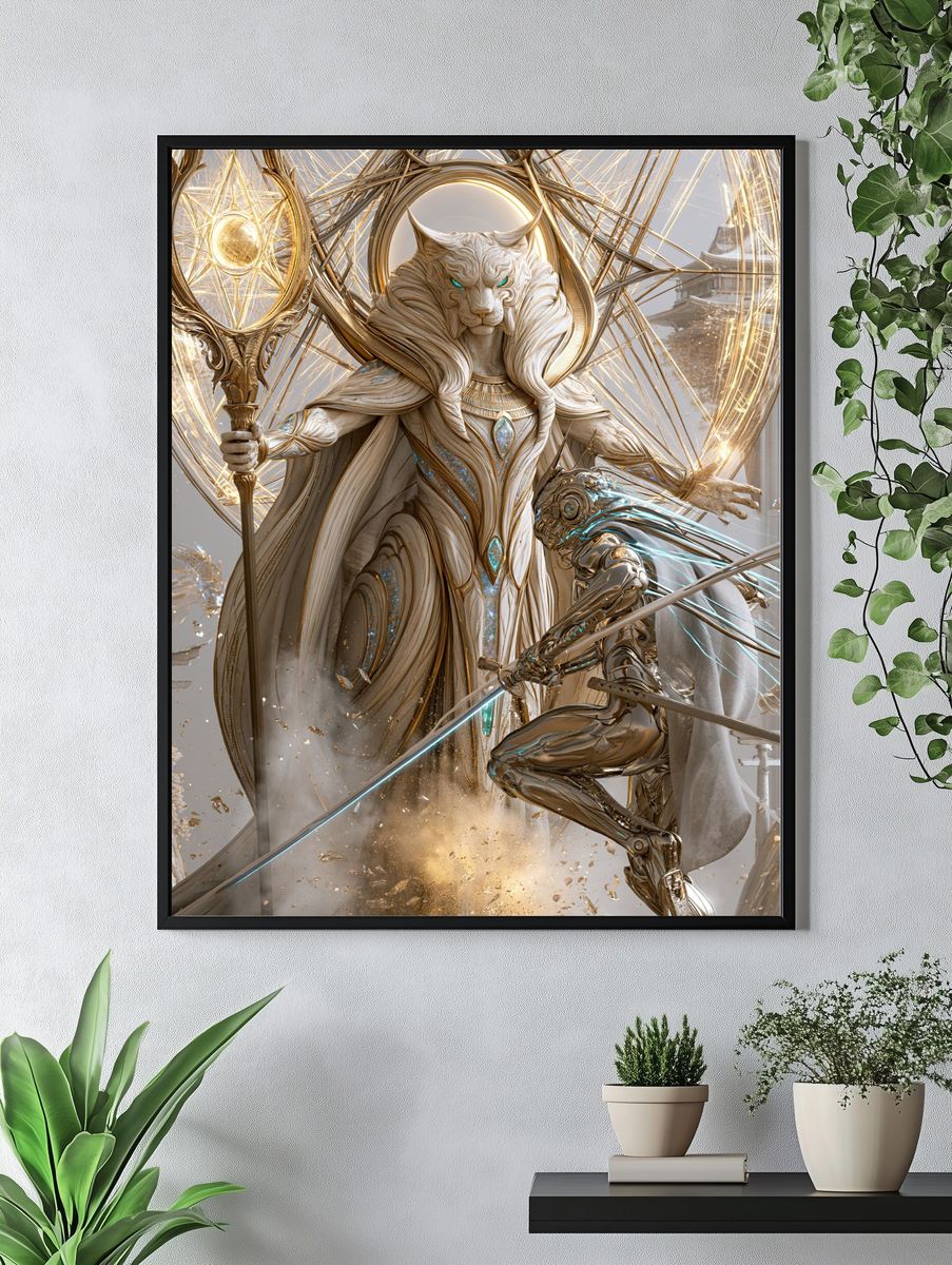 Celestial Lion Guardian Fantasy Print. — room view 4
