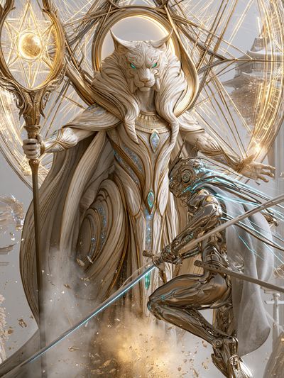 Celestial Lion Guardian Fantasy Print.