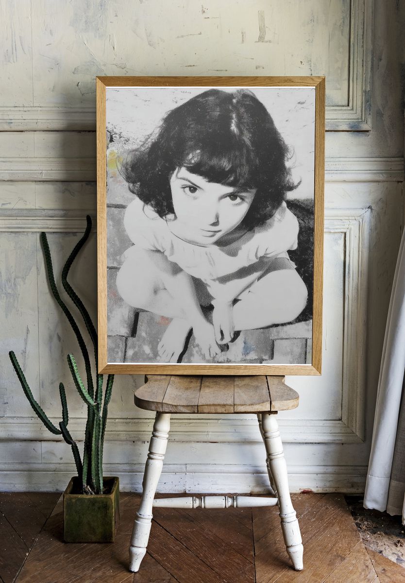 Girl on Cobblestones Fine-Art Print. — room view 1
