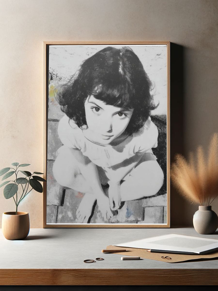 Girl on Cobblestones Fine-Art Print. — room view 2
