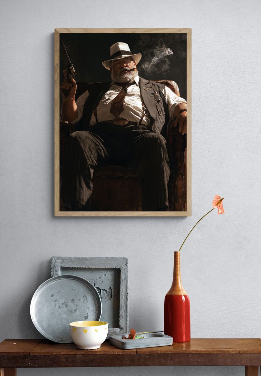 Smoky Gangster Portrait Poster. — room view 3