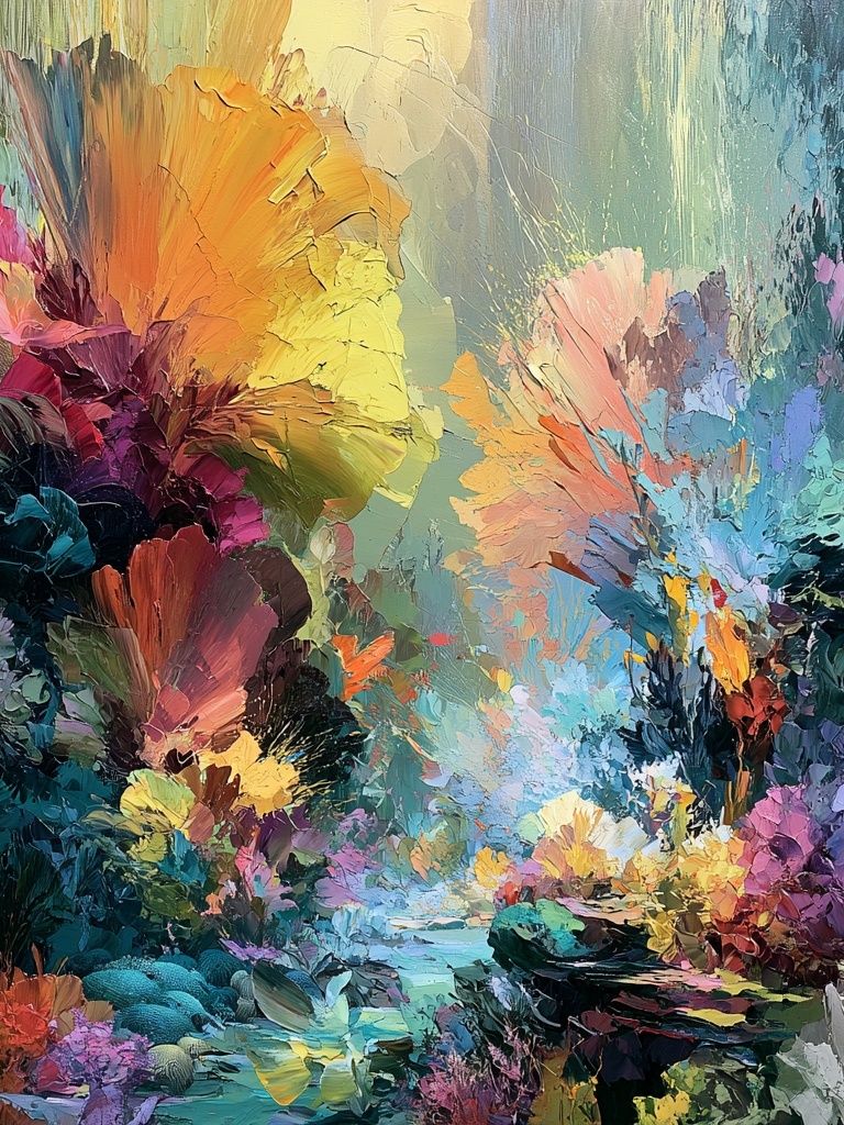 Dreamy Floral Garden Abstract Print. poster — fine-art art