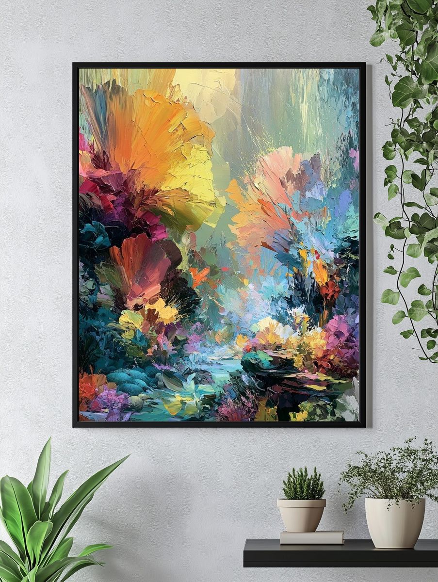 Dreamy Floral Garden Abstract Print. — room view 4