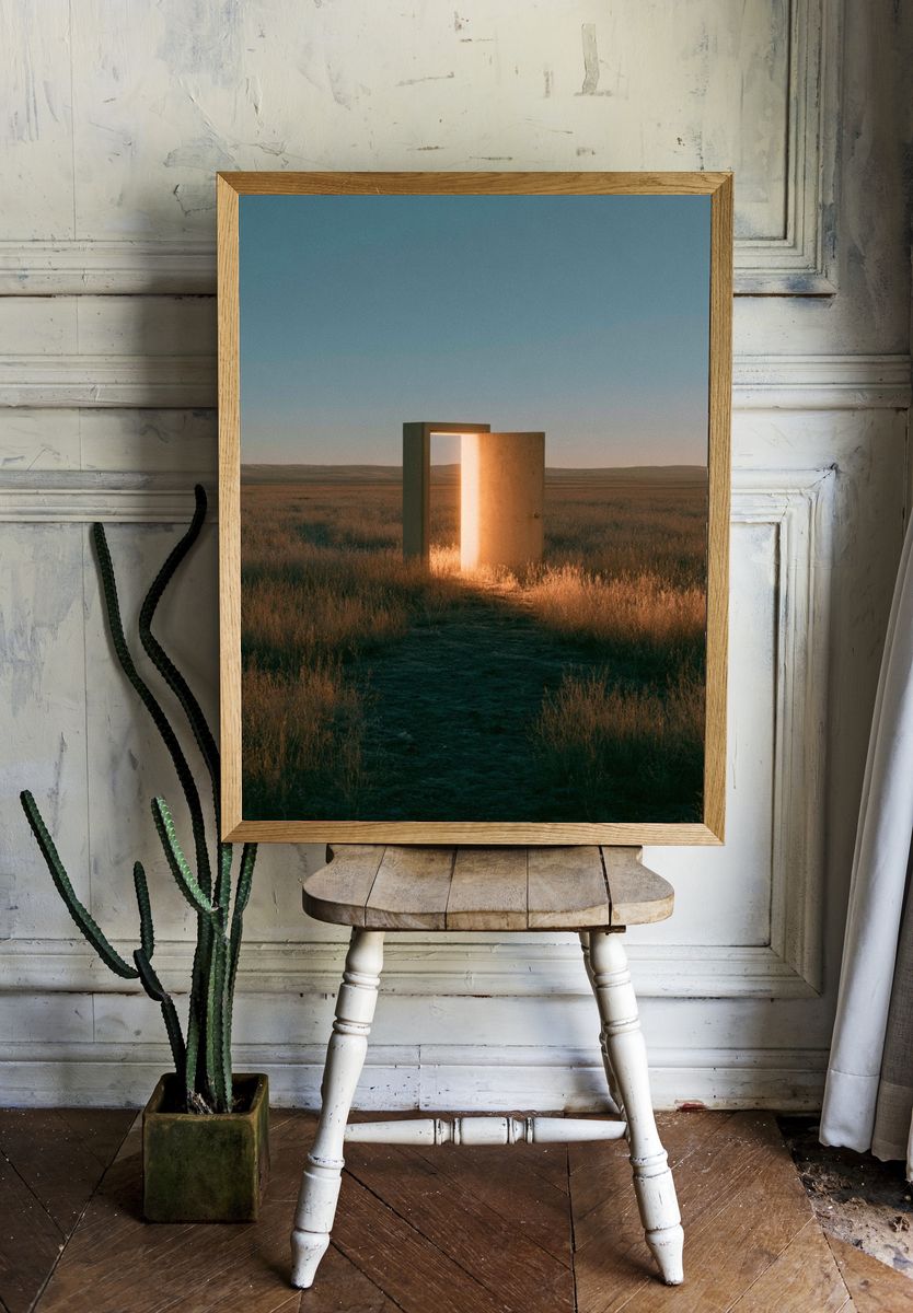 Open Door in the Prairie Print. — room view 1
