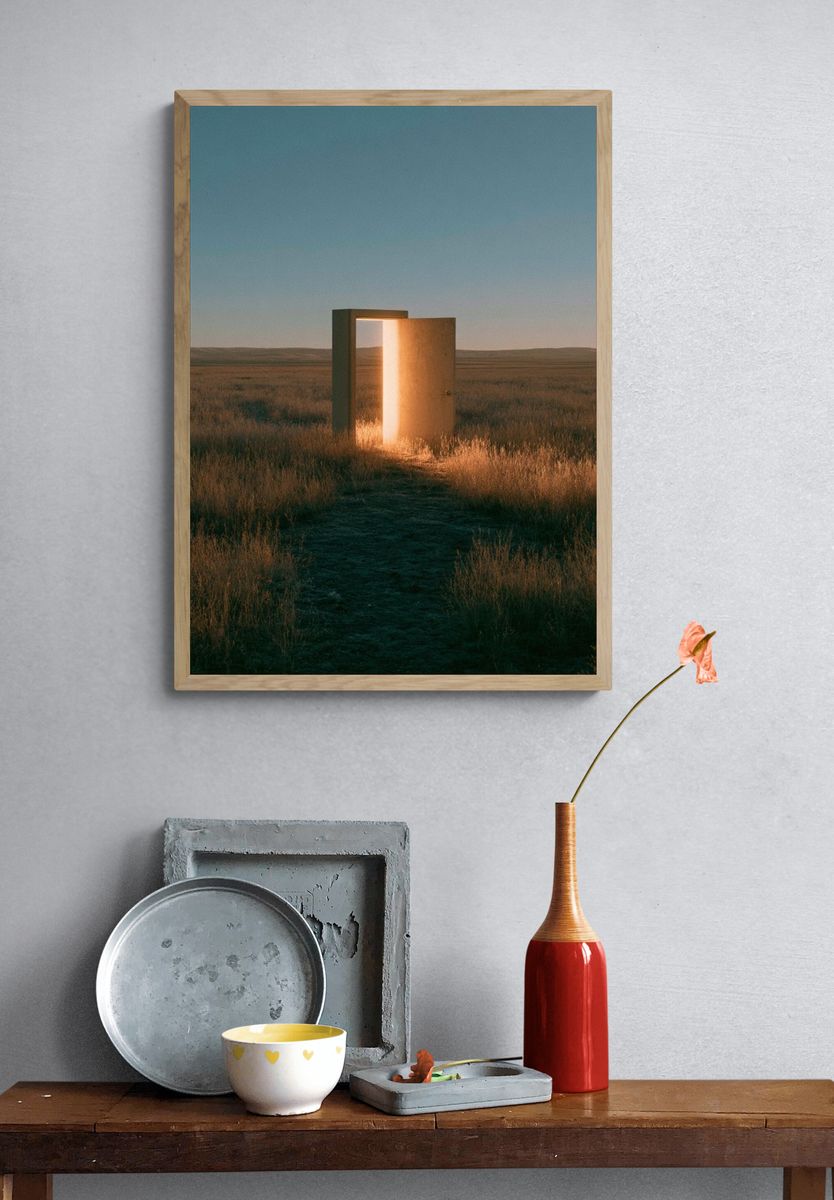 Open Door in the Prairie Print. — room view 3