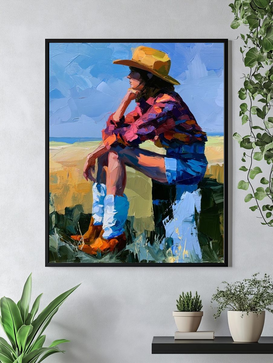 Cowgirl Portrait — Fine-Art Print. — room view 4