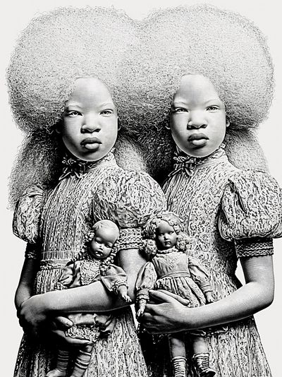 Surreal Twin Portrait Print. poster