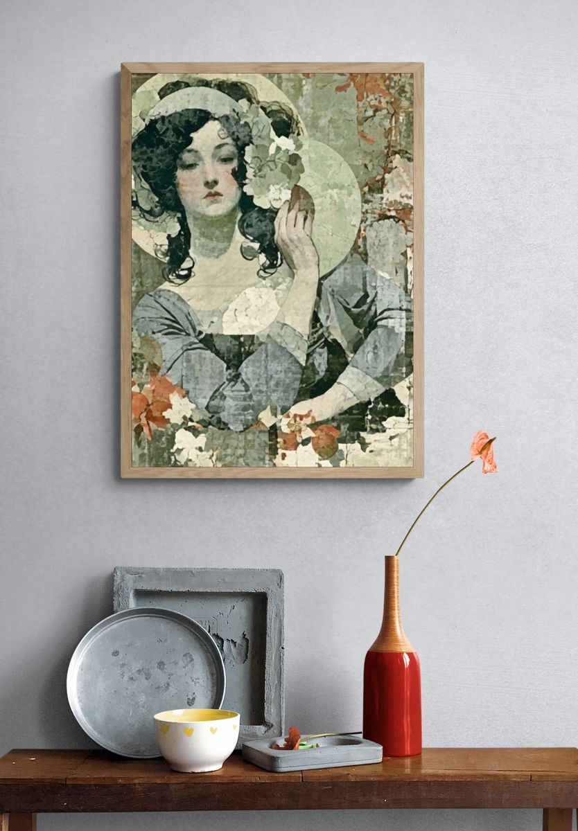 Art Nouveau Woman Portrait Print. — room view 3