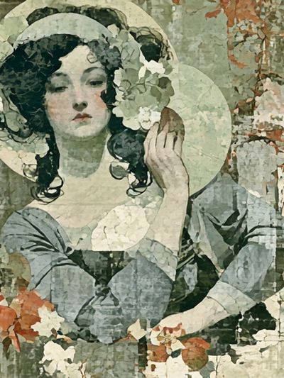 Art Nouveau Woman Portrait Print.