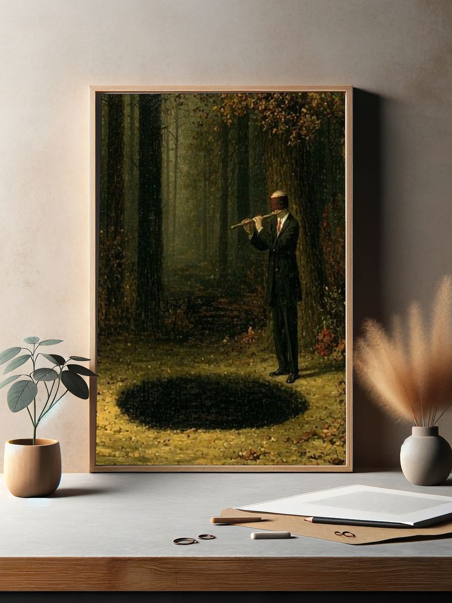 Blind Flutist in the Forest Print. — room view 2