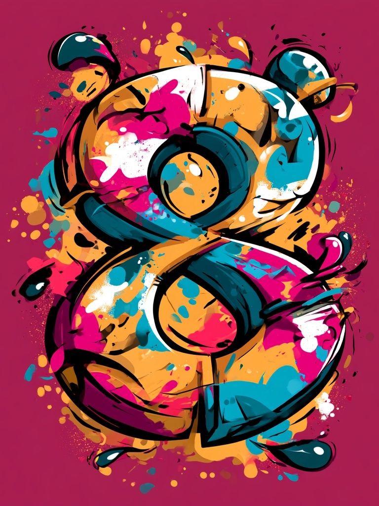 Graffiti Number 8 Abstract Poster. poster detail