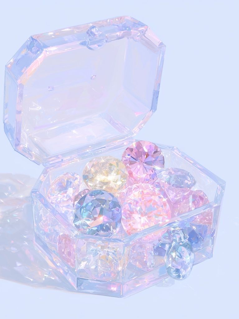 Crystal Jewelry Box — Pastel Print. poster — fine-art art