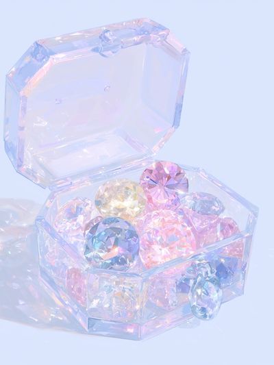 Crystal Jewelry Box — Pastel Print.