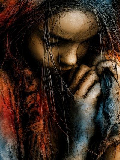 Contemplative Woman Fine-Art Poster.