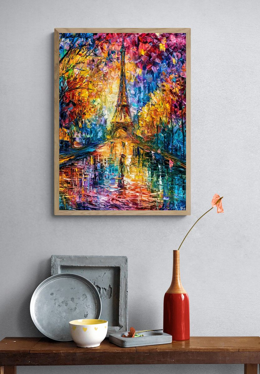 Eiffel Tower Autumn Glow Print. — room view 3
