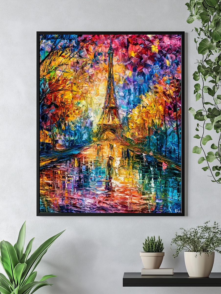 Eiffel Tower Autumn Glow Print. — room view 4