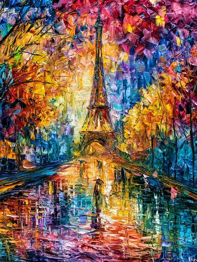 Eiffel Tower Autumn Glow Print. poster